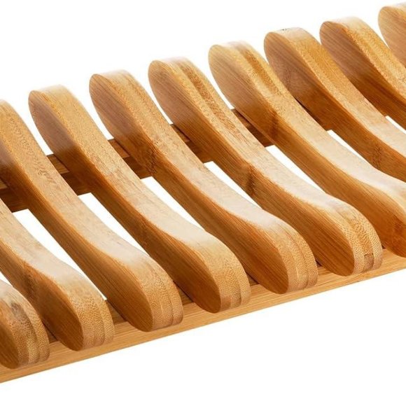 Bamboo Dish Drying Rack, 10 Slots Bamboo Cabinet Plate Stand Dish Drainer Wooden - Picture 8 of 8